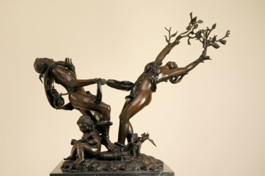 Sculpture intitulée "APOLLO E DAFNE" par Agos, Œuvre d'art originale, Métaux