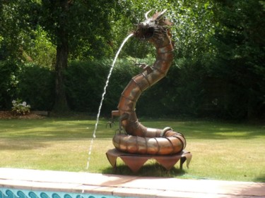 Sculpture titled "Grand dragon" by Agostinho Dacunha, Original Artwork, Metals