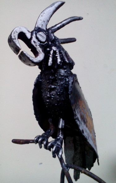 Sculpture intitulée "Le perroquet" par Agostinho Dacunha, Œuvre d'art originale, Acier inoxydable