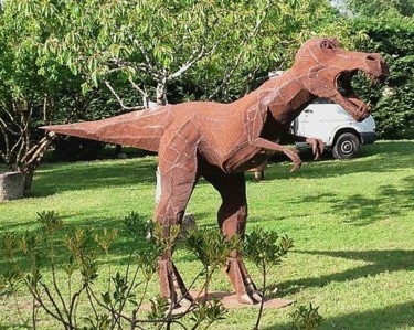 Scultura intitolato "Dinosaure" da Agostinho Dacunha, Opera d'arte originale, Metalli