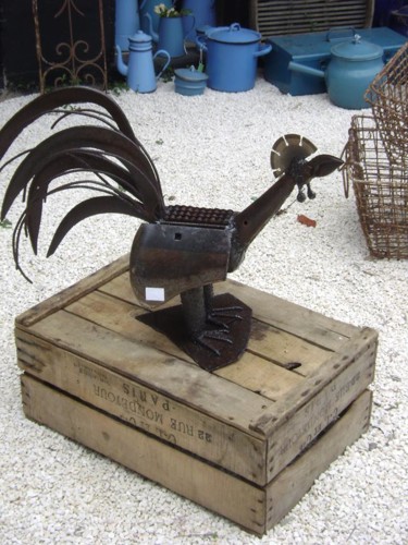 Sculpture intitulée "Coq" par Agostinho Dacunha, Œuvre d'art originale, Métaux