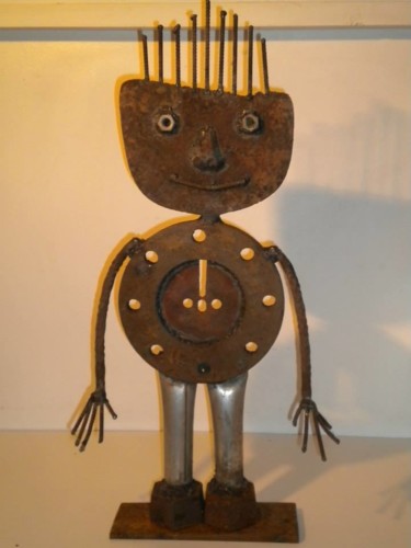 Sculpture titled "Petit homme" by Agostinho Dacunha, Original Artwork, Metals