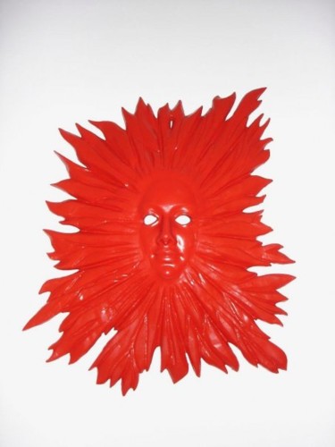 Sculpture titled "Soleil rouge" by Agostinho Dacunha, Original Artwork, Plaster