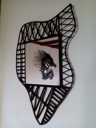 Escultura titulada "Miroir andalou" por Agostinho Dacunha, Obra de arte original, Metales
