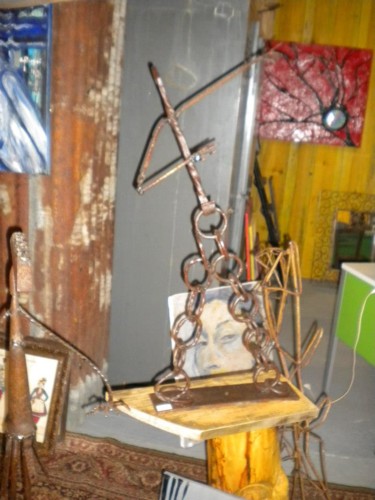 Sculpture titled "Usain Bolt" by Agostinho Dacunha, Original Artwork, Metals