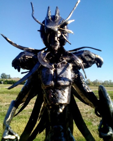 Скульптура под названием "Chevaliers du dragon" - Agostinho Dacunha, Подлинное произведение искусства, Металлы