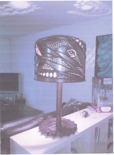 Sculpture titled "Lampe" by Agostinho Dacunha, Original Artwork, Metals