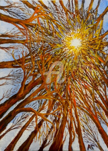 Картина под названием "К Свету" - Андрей Гудков, Подлинное произведение искусства, Темпера