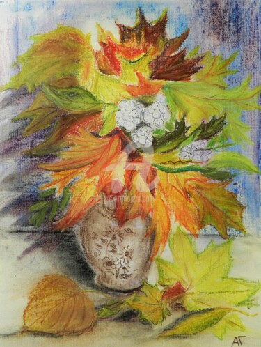 Картина под названием "Осенний натюрморт" - Андрей Гудков, Подлинное произведение искусства, Пастель