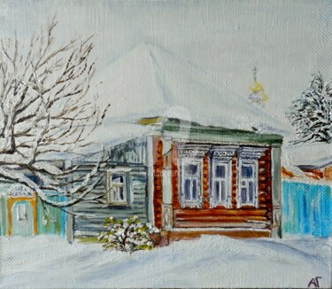 Ζωγραφική με τίτλο "Зима в Верее" από Андрей Гудков, Αυθεντικά έργα τέχνης, Λάδι