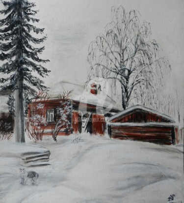 Drawing titled "Январь 2021" by Andrei Gudkov, Original Artwork, Pastel