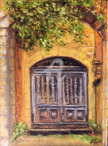 Dessin intitulée "Дверь 2" par Andrei Gudkov, Œuvre d'art originale, Pastel