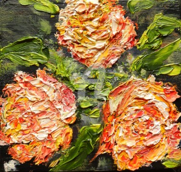 Картина под названием "Розы 2" - Андрей Гудков, Подлинное произведение искусства, Масло