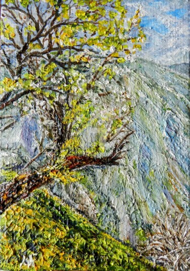 Картина под названием "Весна в горах" - Андрей Гудков, Подлинное произведение искусства, Масло