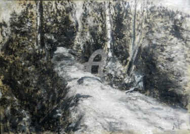 Рисунок под названием "Фрагмент 2" - Андрей Гудков, Подлинное произведение искусства, Древесный уголь