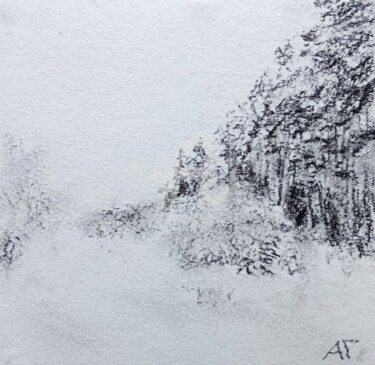 Картина под названием "Январь 2" - Андрей Гудков, Подлинное произведение искусства, Древесный уголь