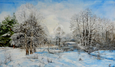 Картина под названием "Зимний день" - Андрей Гудков, Подлинное произведение искусства