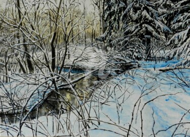 Картина под названием "Январь" - Андрей Гудков, Подлинное произведение искусства, Акварель