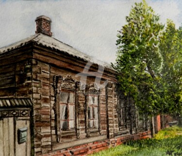 Картина под названием "Верейский дом" - Андрей Гудков, Подлинное произведение искусства, Акварель