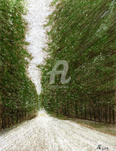 Картина под названием "Дорога" - Андрей Гудков, Подлинное произведение искусства, Другой