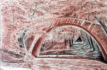 Картина под названием "Мост через речку." - Андрей Гудков, Подлинное произведение искусства, Другой