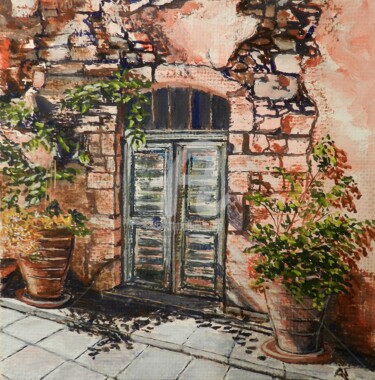 Картина под названием "Дверь" - Андрей Гудков, Подлинное произведение искусства, Темпера