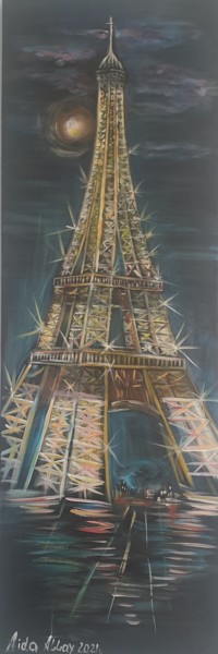 Painting titled "Tour Eiffel" by Alla Hryshchuk (Aida Allay), Original Artwork, Acrylic