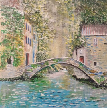 Painting titled "pont de l'hermitage" by Alla Hryshchuk (Aida Allay), Original Artwork, Acrylic
