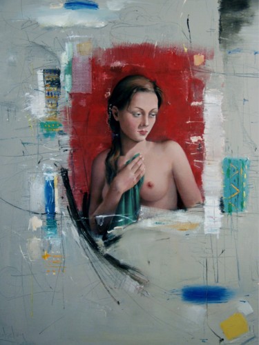 Malarstwo zatytułowany „Blue eyes” autorstwa Andrea Muceku, Oryginalna praca, Olej