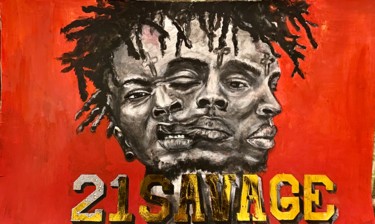 Collages titled "21 SAVAGE emotions" by Evgeniia Leshcheva, Original Artwork, Acrylic