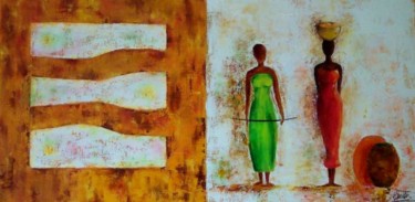 Peinture intitulée "Africaines" par Pascale Aguettaz Bellanger, Œuvre d'art originale
