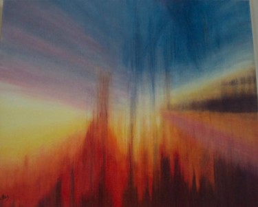 Peinture intitulée "Coucher de soleil s…" par Pascale Aguettaz Bellanger, Œuvre d'art originale