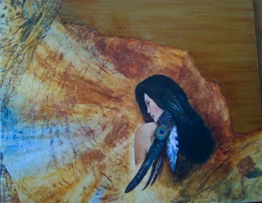 Peinture intitulée "Indienne" par Pascale Aguettaz Bellanger, Œuvre d'art originale