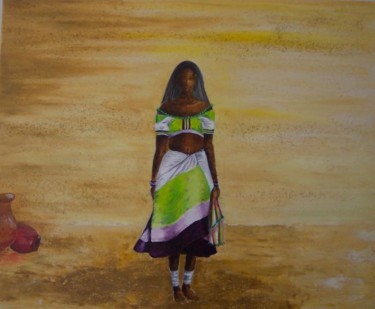 Peinture intitulée "Indienne 2" par Pascale Aguettaz Bellanger, Œuvre d'art originale