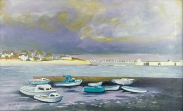 Painting titled "La rade de Lorient" by Arnaud Guibé, Original Artwork, Acrylic