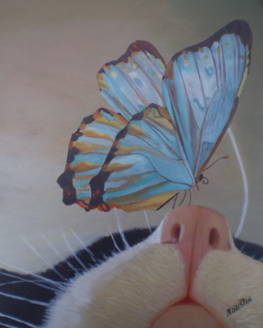 Pintura titulada "serie-mariposa-a16.…" por Agustin, Obra de arte original, Oleo