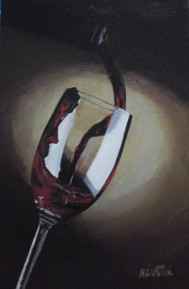 Painting titled "copa-de-vino-rojo.j…" by Agustin, Original Artwork, Oil