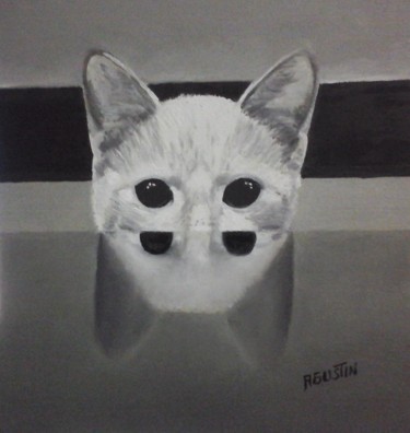 Pintura titulada "gato-curioso.jpg" por Agustin, Obra de arte original, Oleo
