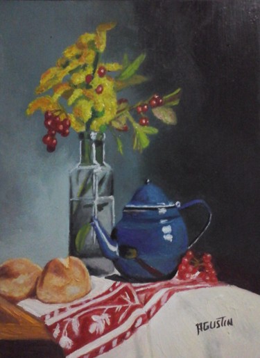 Painting titled "bodegon" by Agustin, Original Artwork, Oil