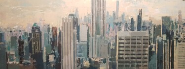 Painting titled "Skyline in New York." by Agus Vaquero, Original Artwork, Acrylic