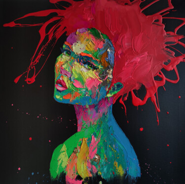 Pintura intitulada "Red hair" por Agusil, Obras de arte originais, Óleo Montado em Armação em madeira