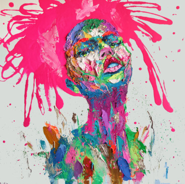 Peinture intitulée "Pink lady" par Agusil, Œuvre d'art originale, Huile Monté sur Châssis en bois