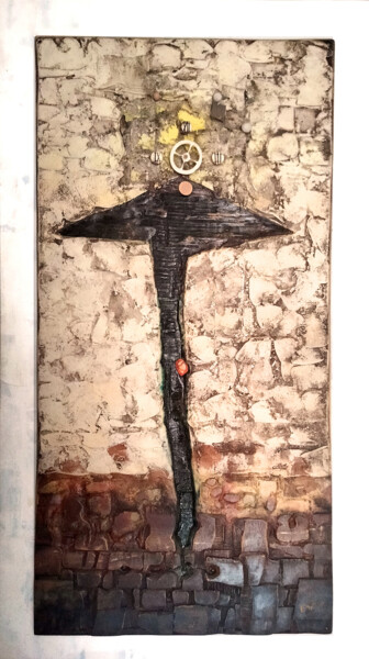 Γλυπτική με τίτλο "Cronos" από Agustín García-Espina Martínez, Αυθεντικά έργα τέχνης, Ξύλο Τοποθετήθηκε στο Ξύλινο φορείο σκ…
