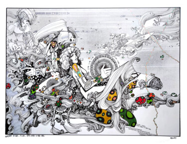 Dessin intitulée "Serie 2014/4" par Agustín García-Espina Martínez, Œuvre d'art originale, Marqueur
