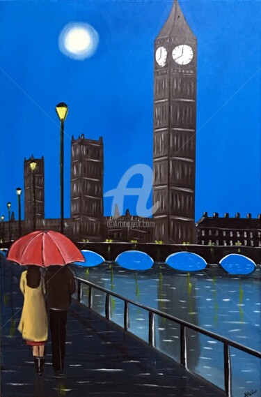 Painting titled "our-london-walk-3.j…" by Aisha Haider, Original Artwork, Acrylic