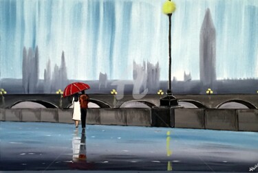 Painting titled "our-love-in-london-…" by Aisha Haider, Original Artwork, Acrylic