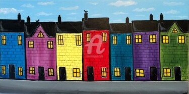 Malerei mit dem Titel "colourful-houses.jpg" von Aisha Haider, Original-Kunstwerk, Acryl