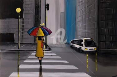 Painting titled "crossing" by Aisha Haider, Original Artwork, Acrylic