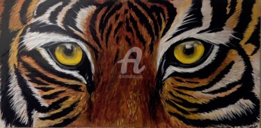 Painting titled "tiger-eyes.jpg" by Aisha Haider, Original Artwork, Acrylic
