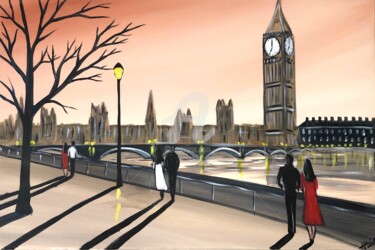 Peinture intitulée "visiting London 6" par Aisha Haider, Œuvre d'art originale, Acrylique